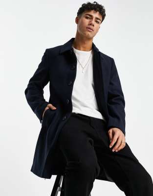French Connection single breasted collar coat - ASOS Price Checker
