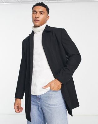 French Connection single breasted collar jacket in black