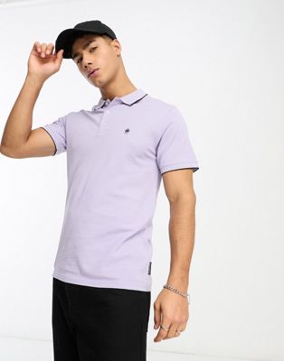 French Connection single tipped polo in lilac