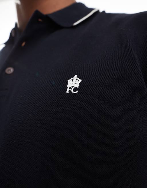 French Connection single tipped polo in navy, 3 of 4