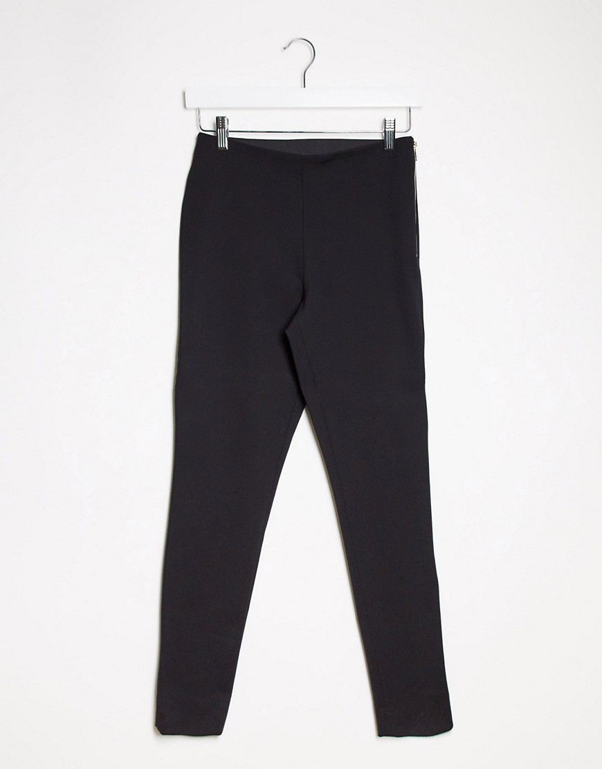 French Connection - Skinny broek met hoge taille in zwart