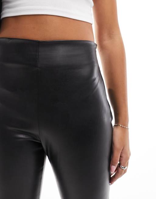 French Connection skinny faux leather leggings in black