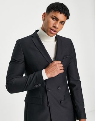 French Connection skinny fit double breasted suit jacket - ASOS Price Checker