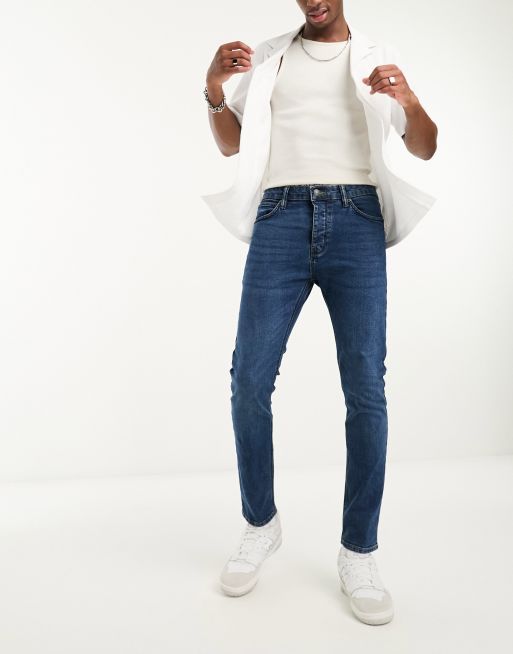 French Connection - Skinny-fit jeans in donkerblauw