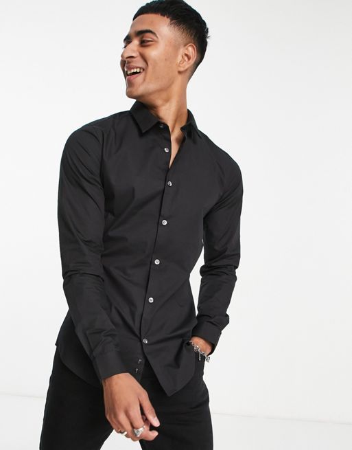 French Connection skinny fit shirt in black | ASOS