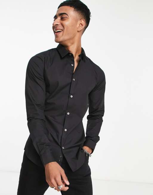 French Connection skinny fit shirt in black | ASOS