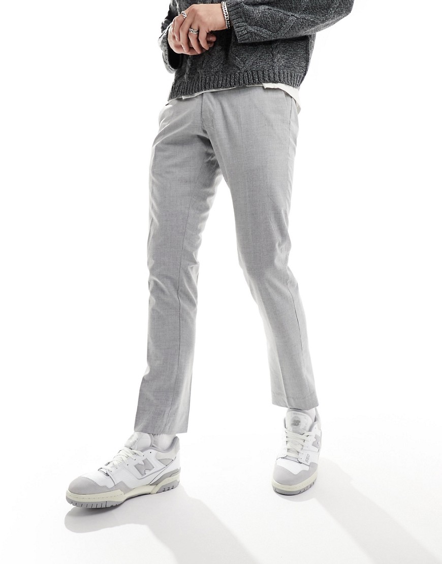 French Connection Skinny Smart Pants In Light Gray