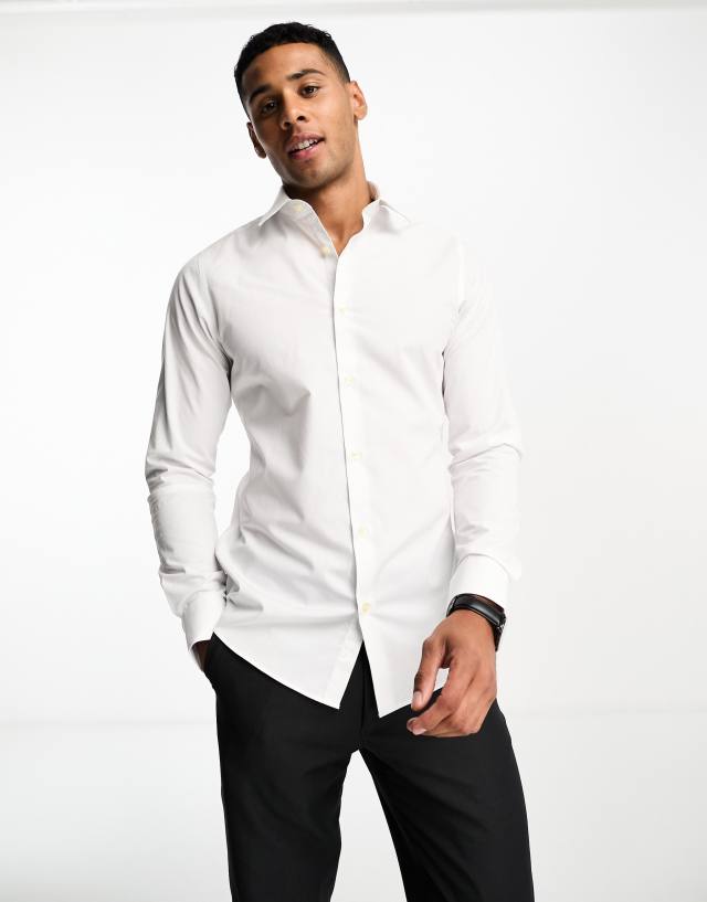 French Connection Mens - French Connection skinny smart shirt in white