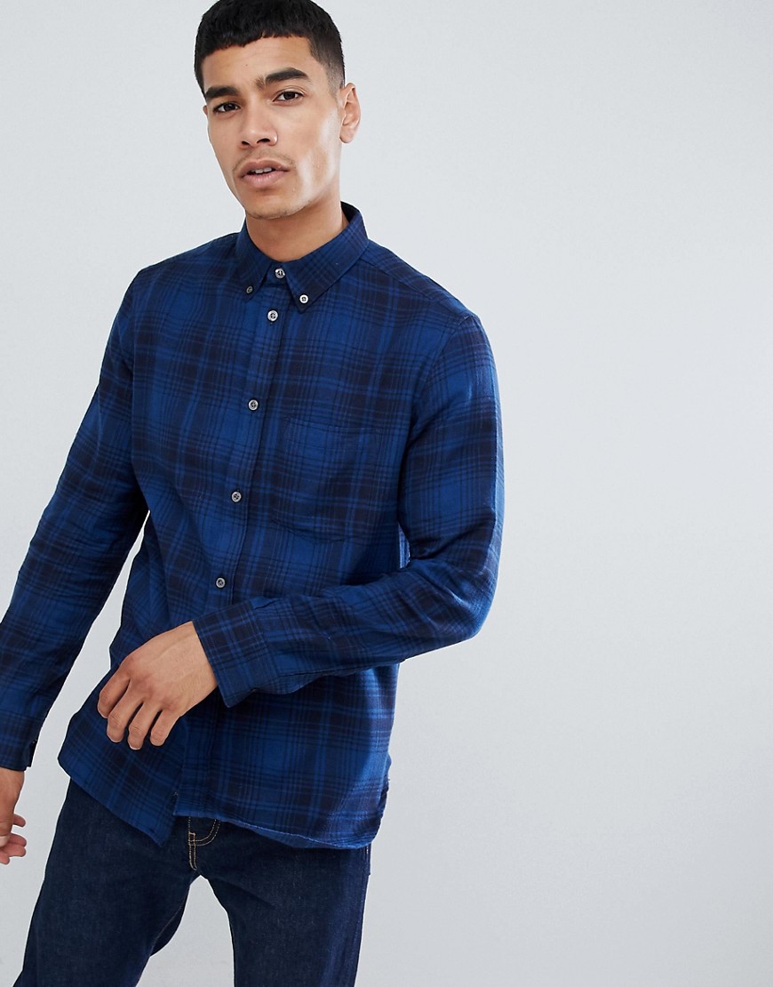 French Connection – Skjorta med överdimensionerat rutmönster-Blå