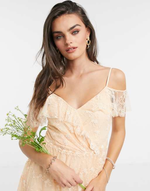 French Connection Sleeveless Bridesmaid Dress in Bellini ASOS