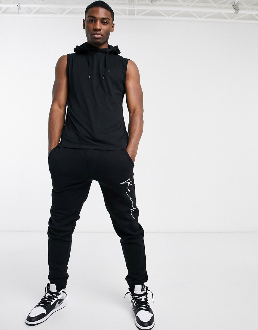 French Connection sleeveless hoodie in black