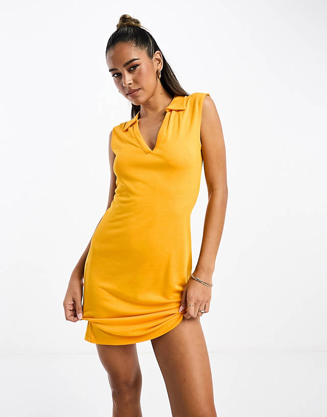 French Connection - sleeveless jersey mini dress in orange
