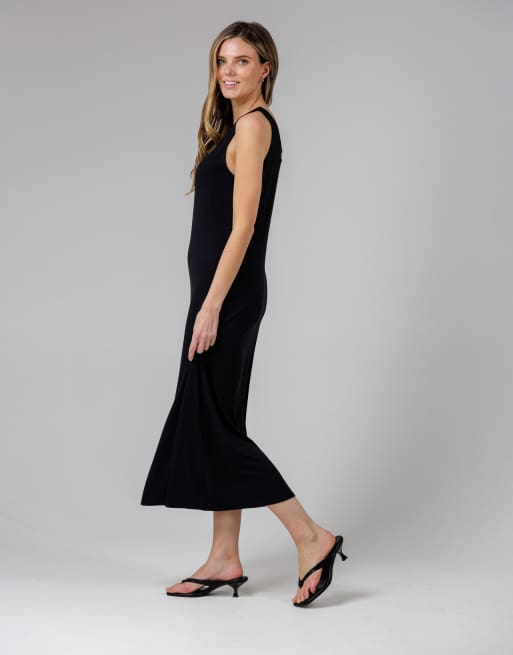 French Connection Sleeveless scoop neck flowy maxi dress in black, 4 of 4