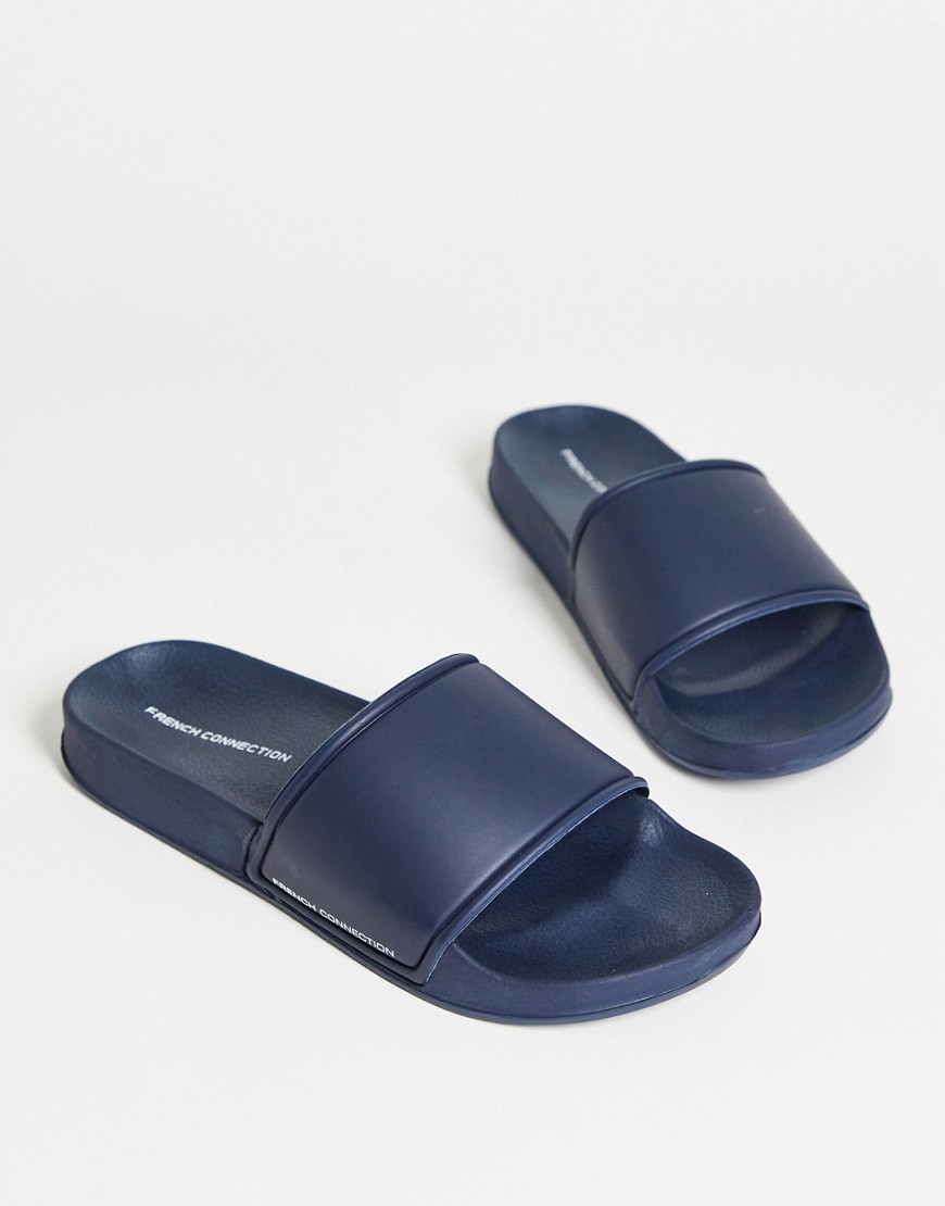 French Connection Sliders In Marine-Blue
