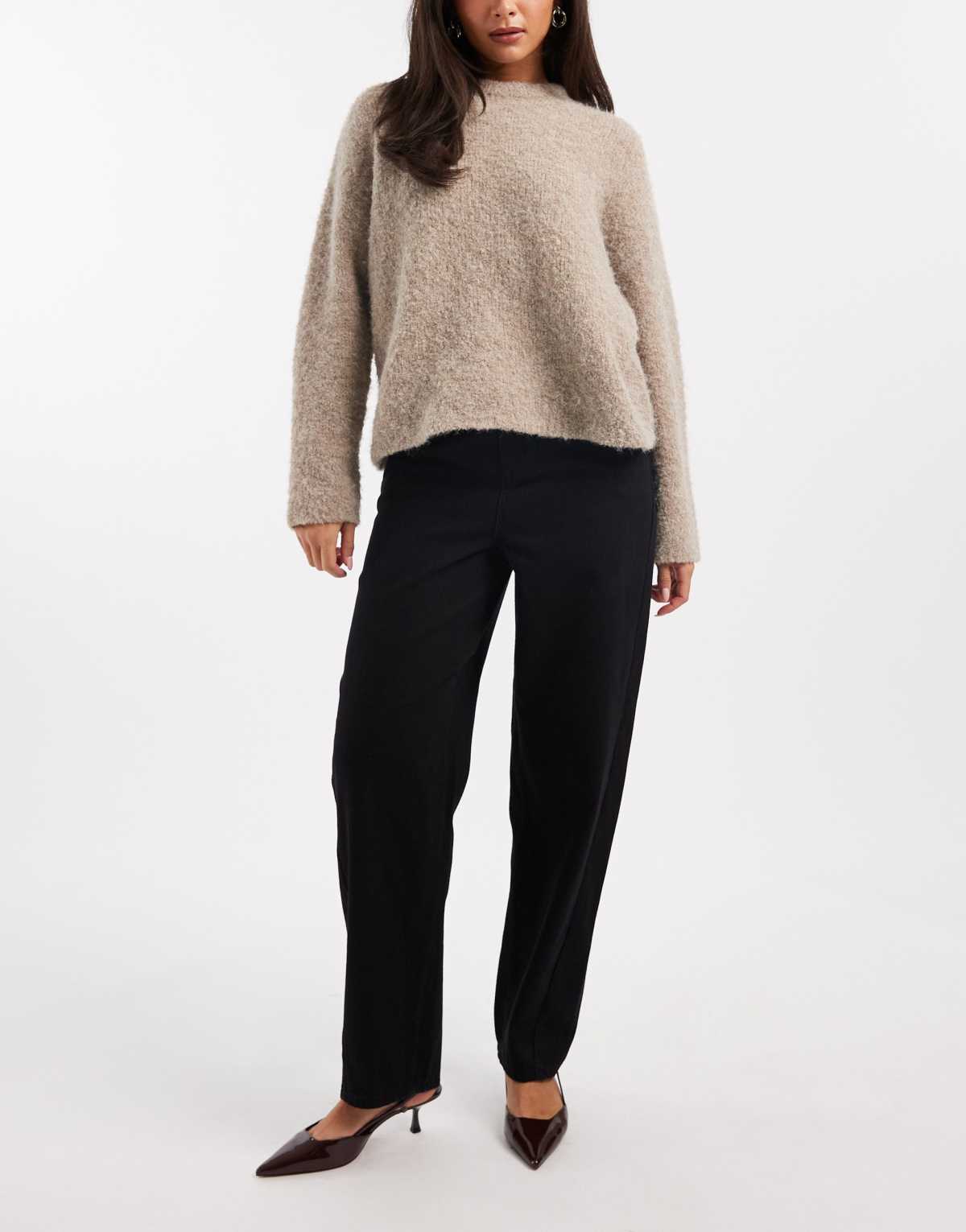 French Connection slim barrel leg jeans in black