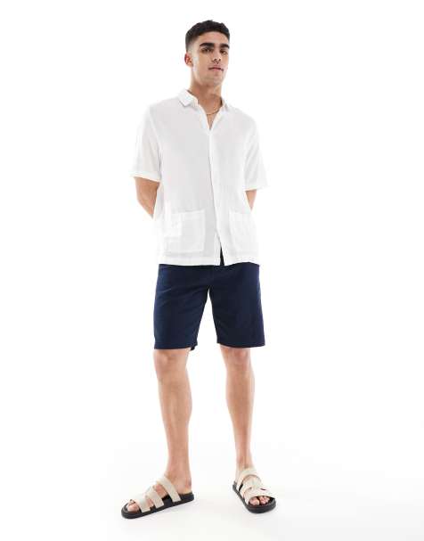 French Connection slim chino shorts in navy - view 1