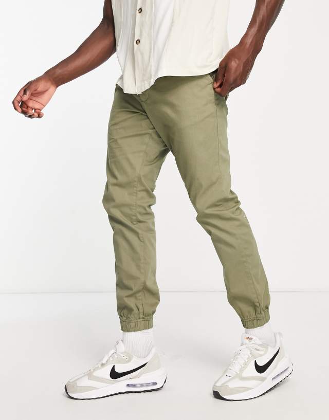 French Connection - slim fit cuffed chinos in light khaki