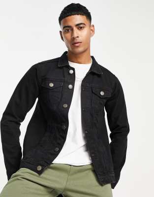 French Connection slim fit denim jacket in black - ASOS Price Checker