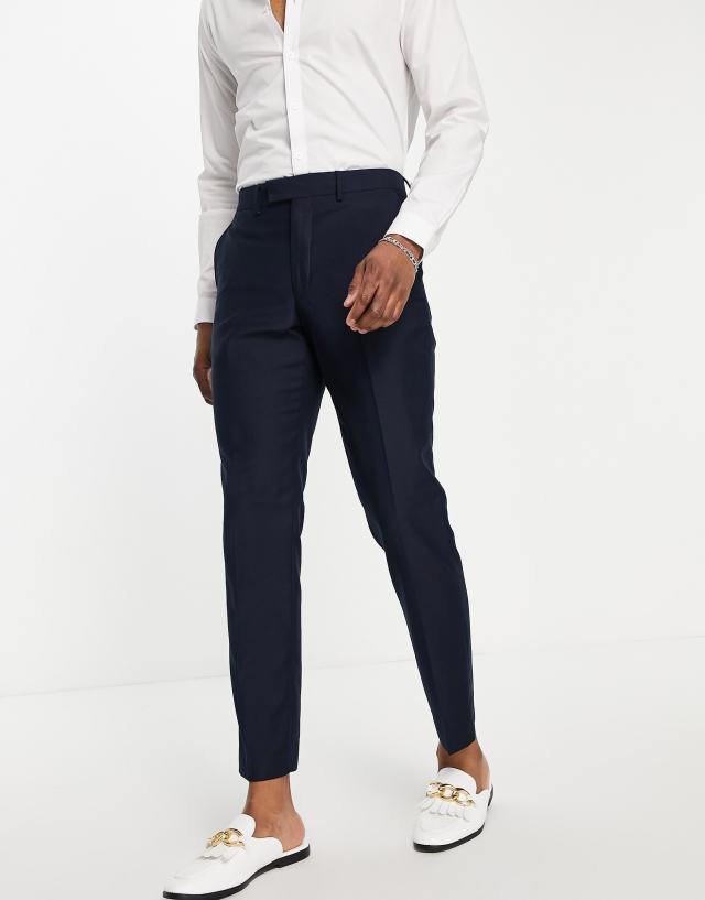 French Connection slim fit dinner suit pants in navy