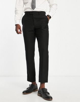 French Connection slim fit dinner suit trousers in black