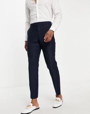 French Connection slim fit dinner suit trousers in navy