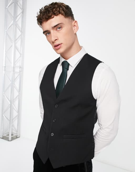 Men's Slim Black Vest