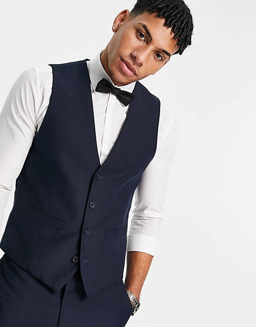 French Connection slim fit dinner suit waistcoat