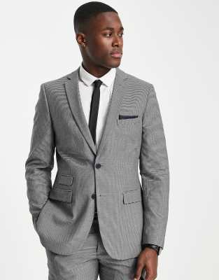 French Connection French Connection slim fit dogtooth check suit jacket-Navy