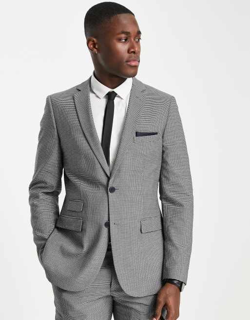 French Connection slim fit dogtooth check suit jacket | ASOS