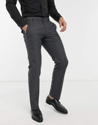 French Connection slim fit formal pants-Grey