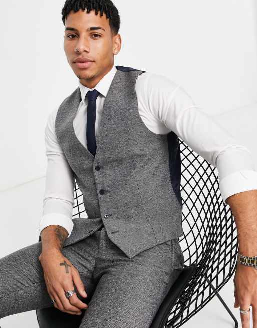 Grey herringbone clearance waistcoat