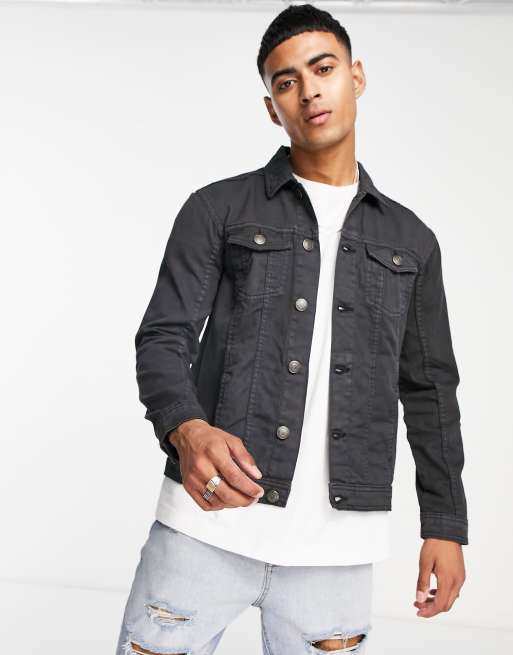 French Connection - Slim-fit jack van keperstof in zwart