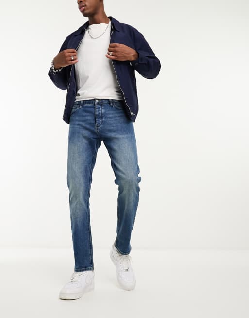 French Connection slim fit jeans in mid blue | ASOS