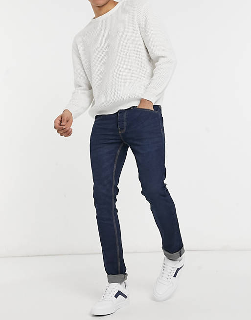 French Connection - Slim fit-jeans med stretch i mørkeblå