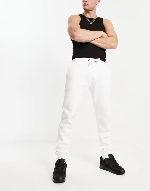 White cheap slim joggers