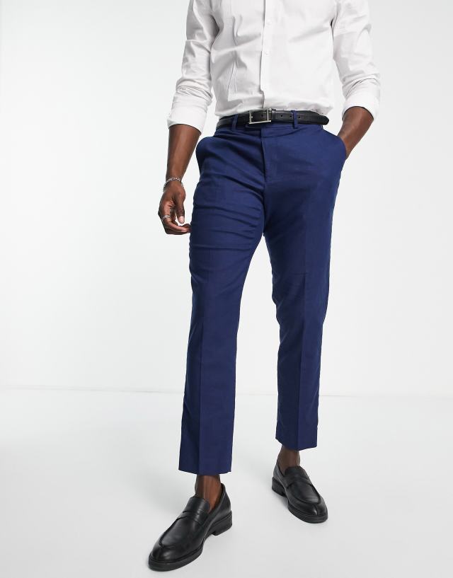 French Connection Slim Fit Linen Suit Pants