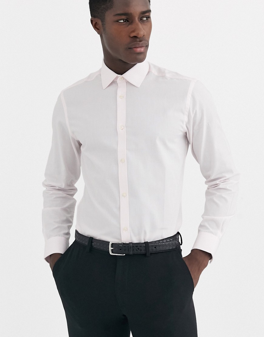 French Connection - Slim-fit overhemd met medium strepen-Roze