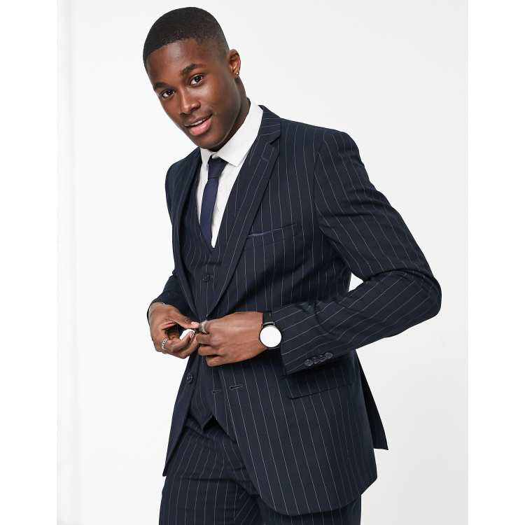 French Connection slim fit pinstripe suit jacket