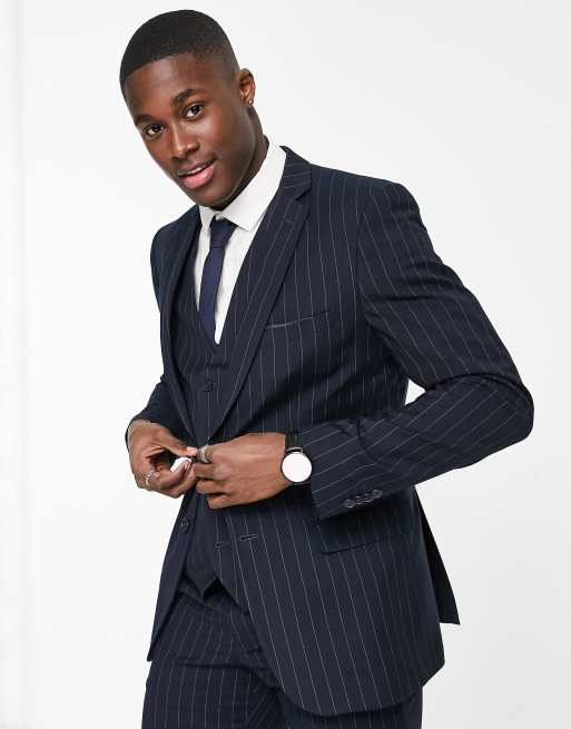 French Connection slim fit pinstripe suit jacket