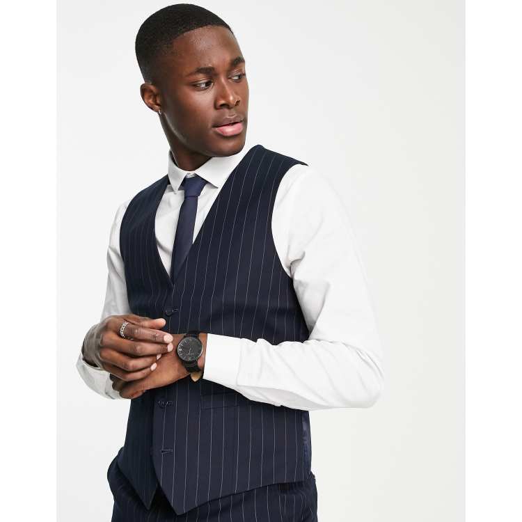 Black shop pinstripe waistcoat