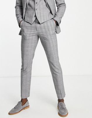 French Connection slim fit prince of wales check trousers