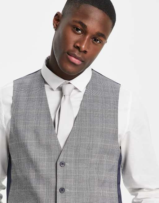 Light grey 2024 check waistcoat