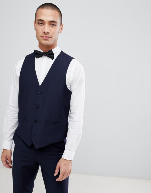 French Connection - Slim-fit kostuum met opstaande kraag in marineblauw, 4 van 4