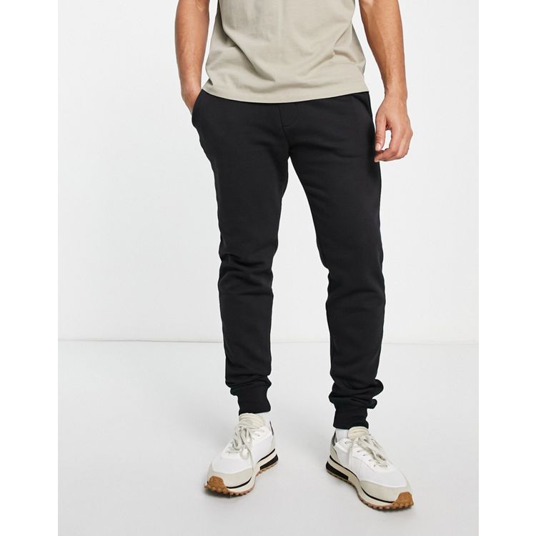 French Connection slim fit tricot joggers in black, ASOS