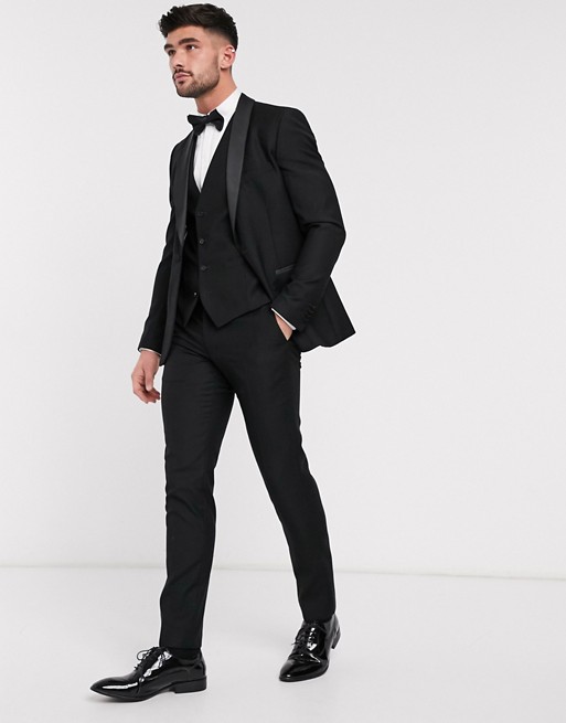 French Connection slim fit tuxedo suit trousers
