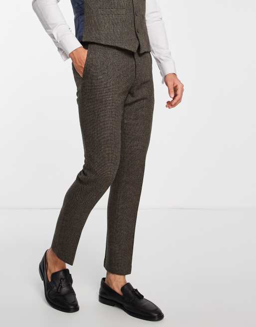 Slim fit deals tweed trousers