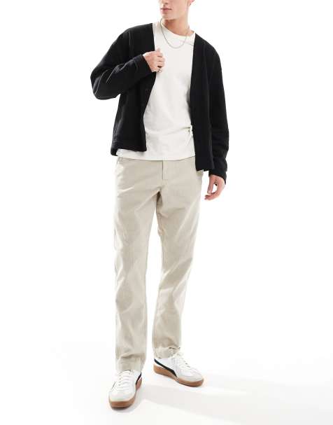 French Connection slim leg cord trousers in stone - view 1