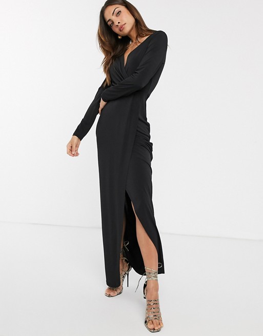 French Connection slinky wrap maxi dress