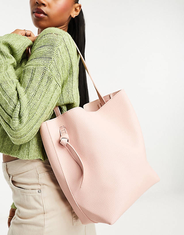 French Connection - slouchy cross body bag in light pink