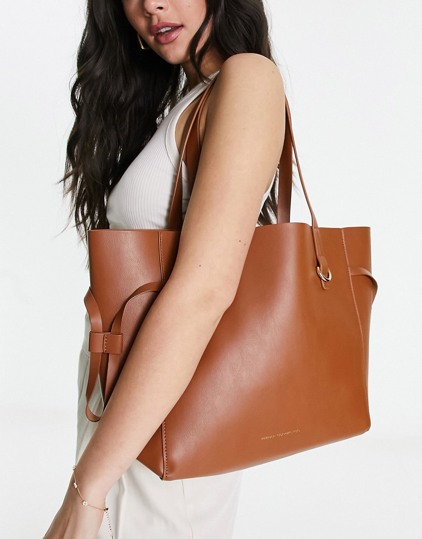 French Connection Slouchy Oversized Shoulder Bag In Beige-brown